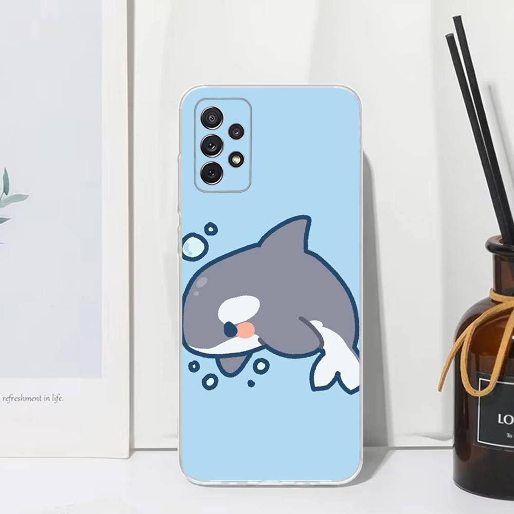 Cute Cartoon Animals Shark Phone Case For Samsung S30,S23,S21,S22,S20,Ultra,FE,Lite, S10,S9,S8,PIus,Transparent, Silicone Case