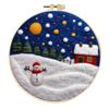 Christmas Needle Felting Kit Holiday Felt Painting Set for Beginners Starter Needle Felting DIY Craft Kit with Pad Needles Wool Decorative Frame