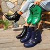 Damenstiefel 2026 Winter Neu Weiches Leder Knöchelhohe Stiefel Damen Mode Lässig Mittlerer Absatz Damen Schuhe Bequeme Hohe Absätze Schuhe