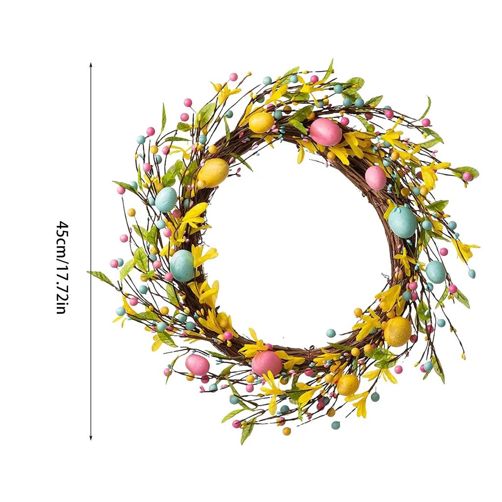 Bohemian Easter Wreath Spring Easter Bunny Wreath Rabbit Decor Wreath Classic Easter Egg Garland For Fireplace Mantel Entrance