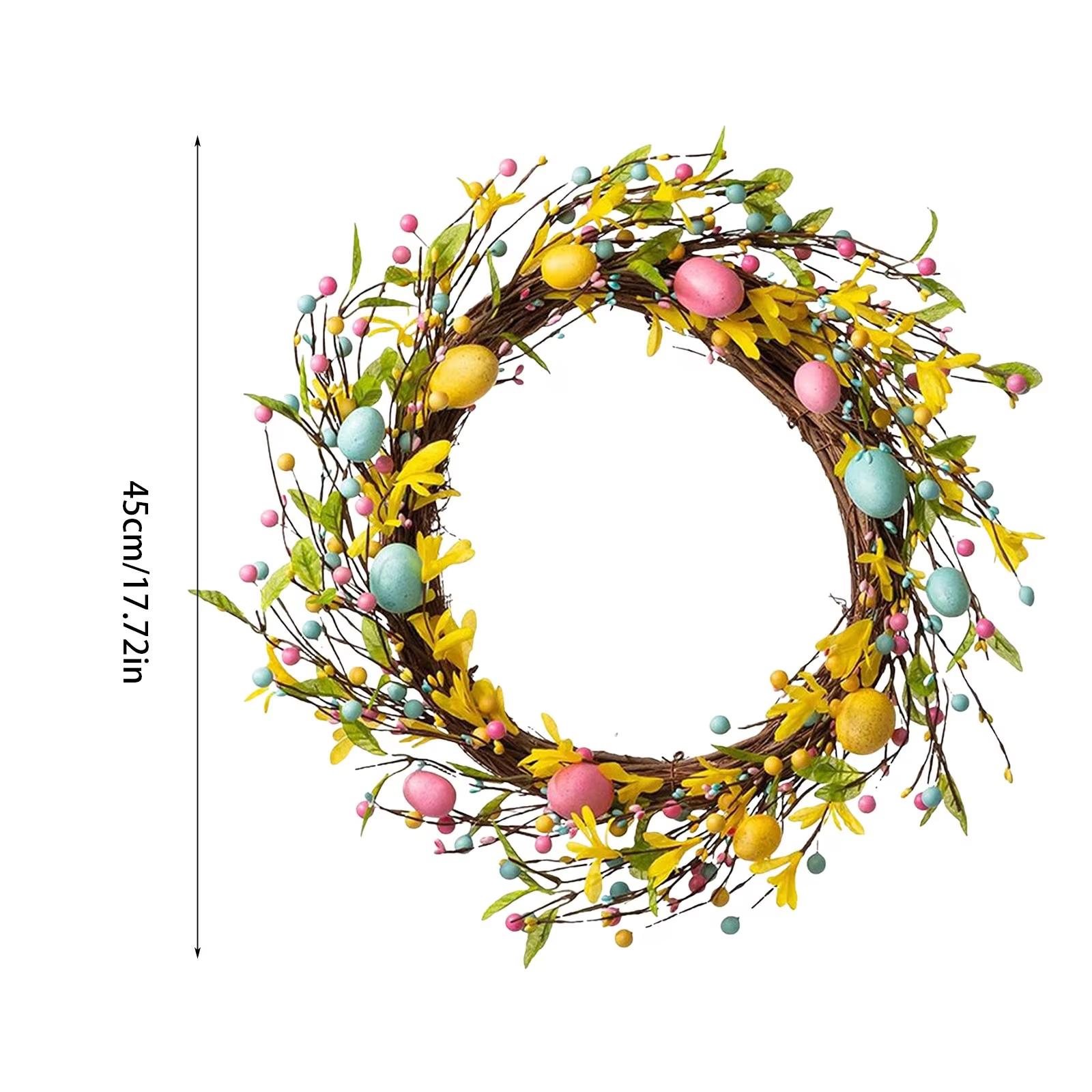 

Easter Bunny Wreath For Front Door Easter Wreaths Easter Egg Rabbit Garland Easter Decor Lit Christmas Wreath Outdoor різнокольоровий
