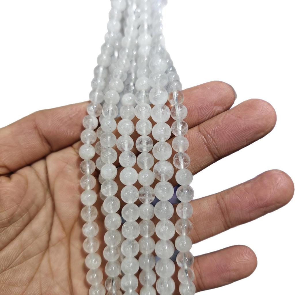 White Phantom Natural Crystal 8mm Round Loose Beads for DIY Accessories and Bracelet Making