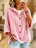 Maglione con Cappuccio Aperto Cardigan Giacca Cappotto Taglie Forti Donna Colore Unito Bottoni Coulisse Caldo Morbido Primavera Autunno Inverno Versatile Pullover
