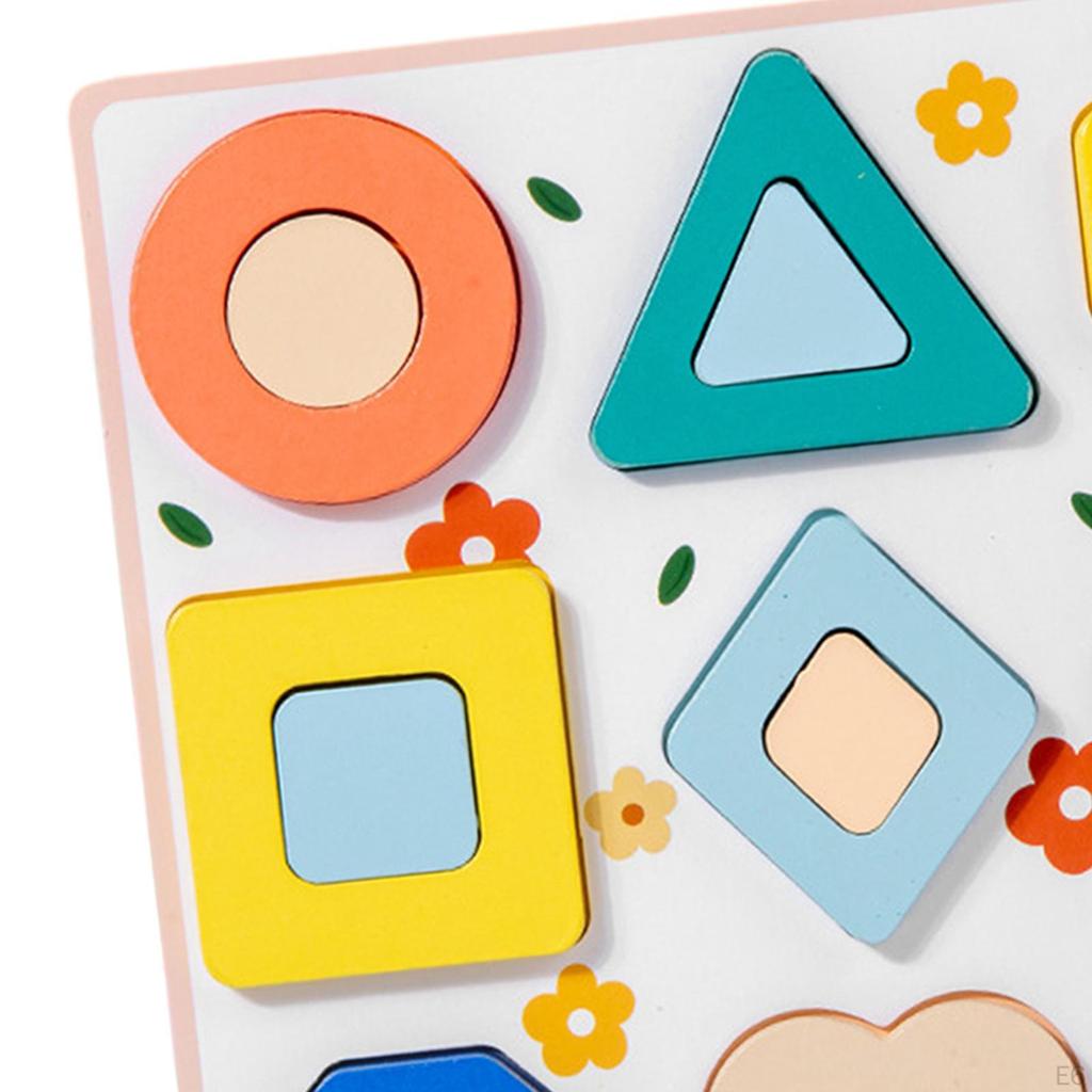 Montessori Wooden Puzzle Preschool Learning Toy Color And Shape Development Cognition for Girls Boys