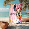 Custom Name Ultra-Soft Beach Towel with Minnie Theme,Ideal for Pool - Camping, Diving - Perfect Travel Essential, Vibrant Beach Towel.
