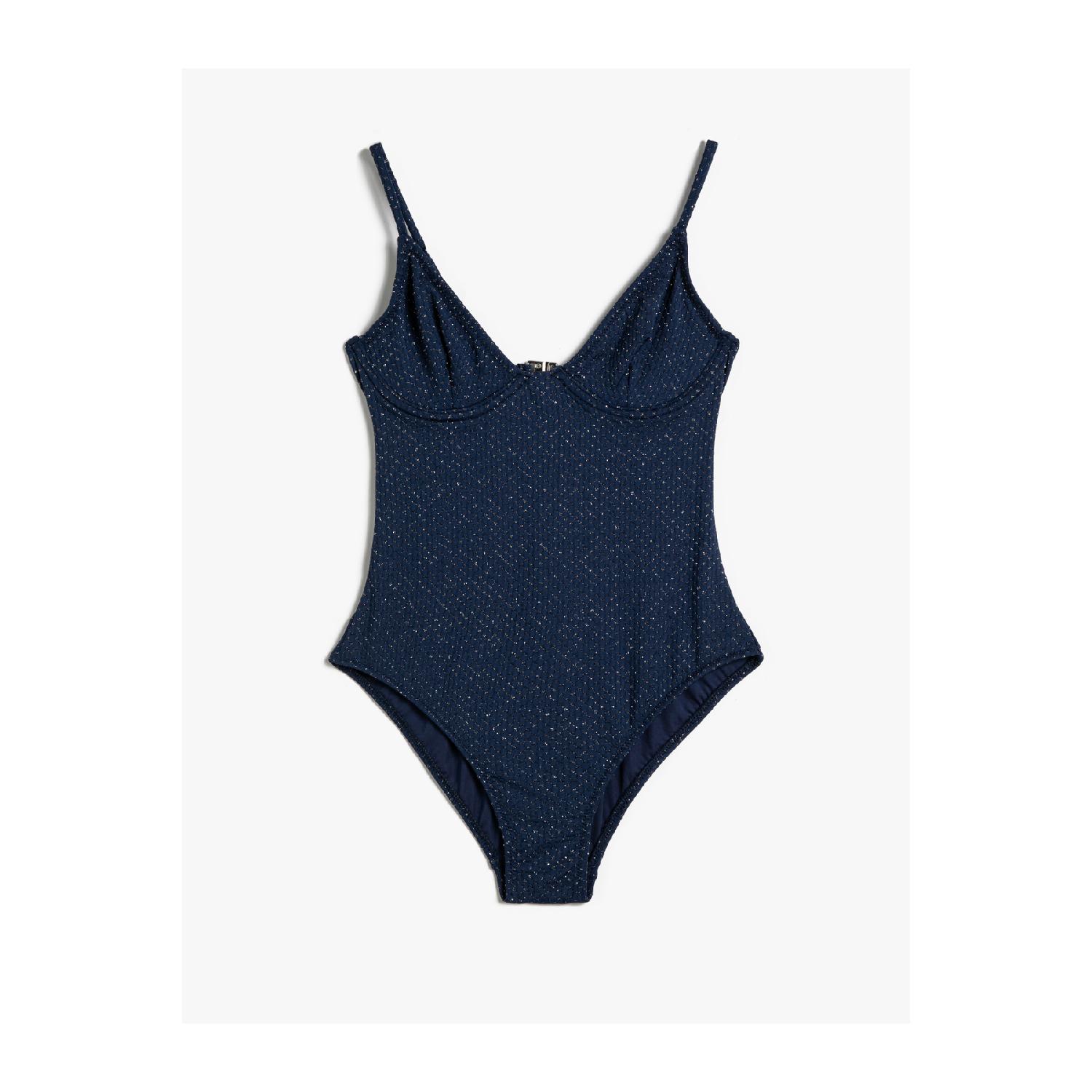 

Glitter Swimsuit Underwire Thin Straps Textured