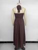 2026 Sexy Retro Polka Dot Halter Neck Dress: European & American Style, Slim Fit, Deep V-neck, Spaghetti Straps.