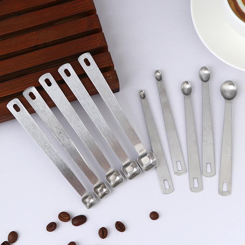 5Pcs/Set Stainless Steel Small Measuring Spoons Seasoning Dry And Liquid Ingredients Kitchen Accurate Cooking Gadgets