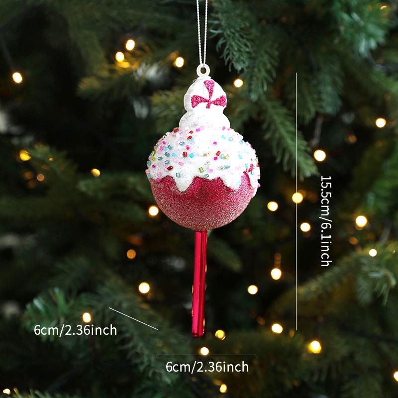 

Рождество 2025 Блестящие Рождественские Елочные Украшения Бант Венок Фестивальные Украшения Имитация Леденца Рукоделие 6 Стилей