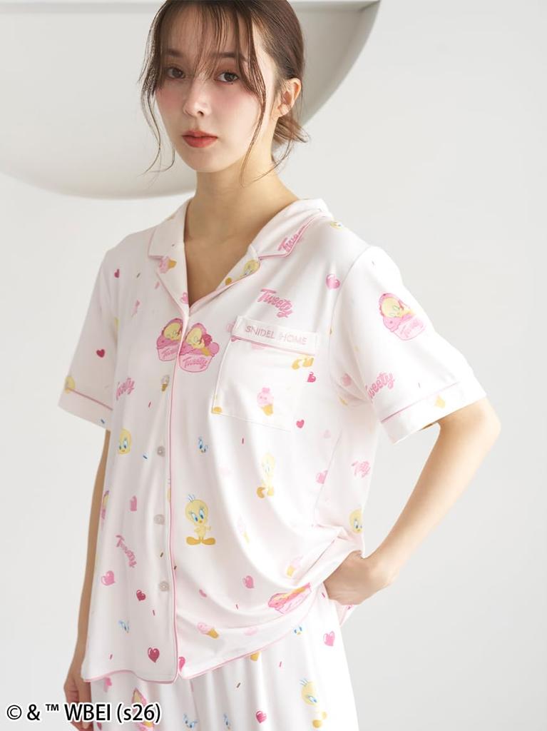 Shirt Long Cut Pants SET SHCO262110 PNK F [Snidel Home] [Set Item] [Tweety] Open-collar & Women's