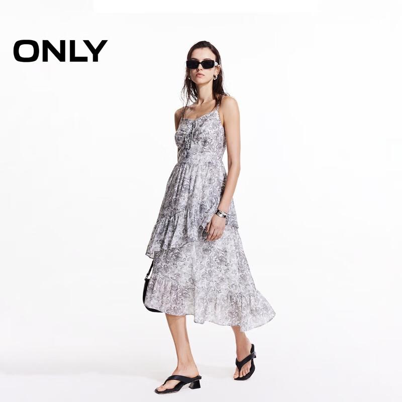 

ONLY Women s 2025 Summer Printed Strappy Mid-Length Dress S