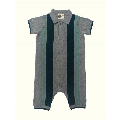 Pretty Green Baby Striped Short-Sleeved Romper