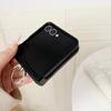 Lychee Pattern Leather Metal Finger Ring Holder Stand Case For Samsung Z Flip 7 6 5 4 3 Diamond Grip Buckle Bracket Cover