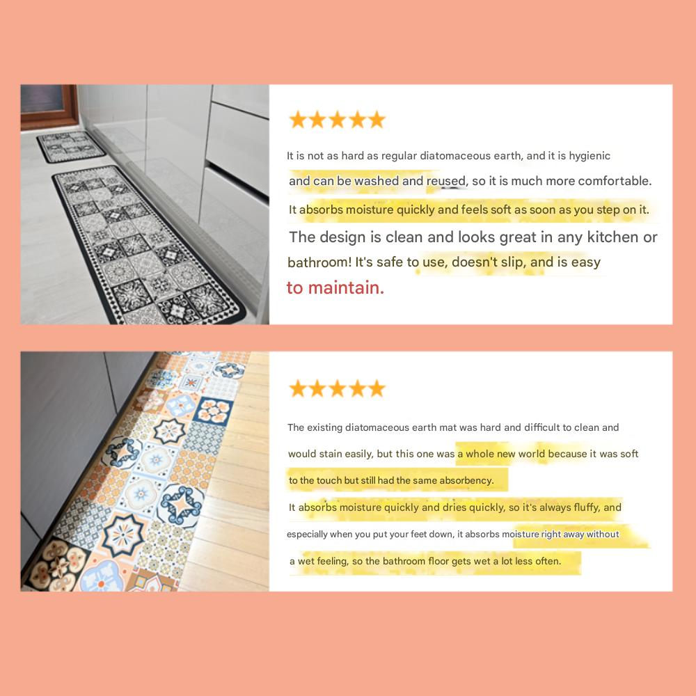 Ramelli Absorbent Diatomaceous Earth Bath Washable Mat Set