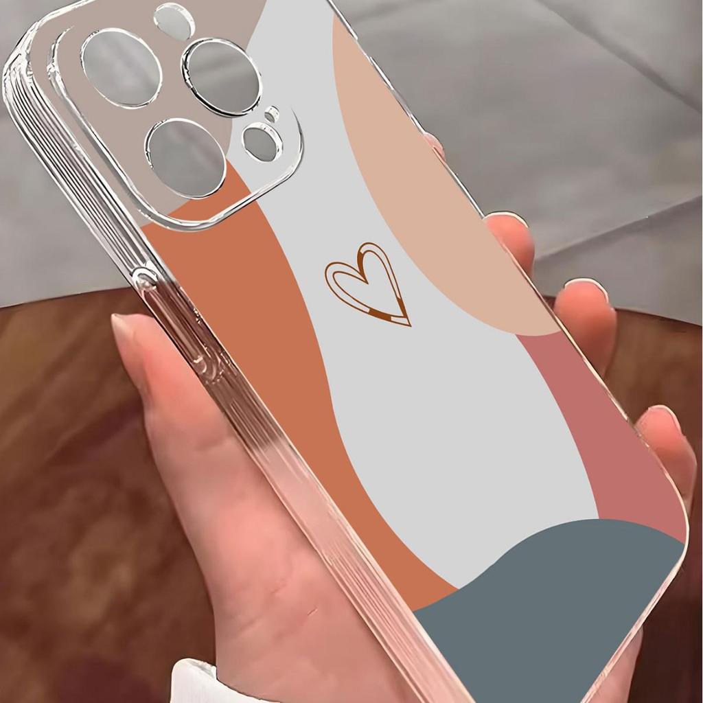 Color Block Shockproof Transparent Case for iPhone 14/15/16/17 Pro Max Series