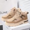 Fashion Thick Soled Quality Short Boots Versatile Trendy Men's Work Shoes Lace Up Casual Sports British Style Men Platform Boots