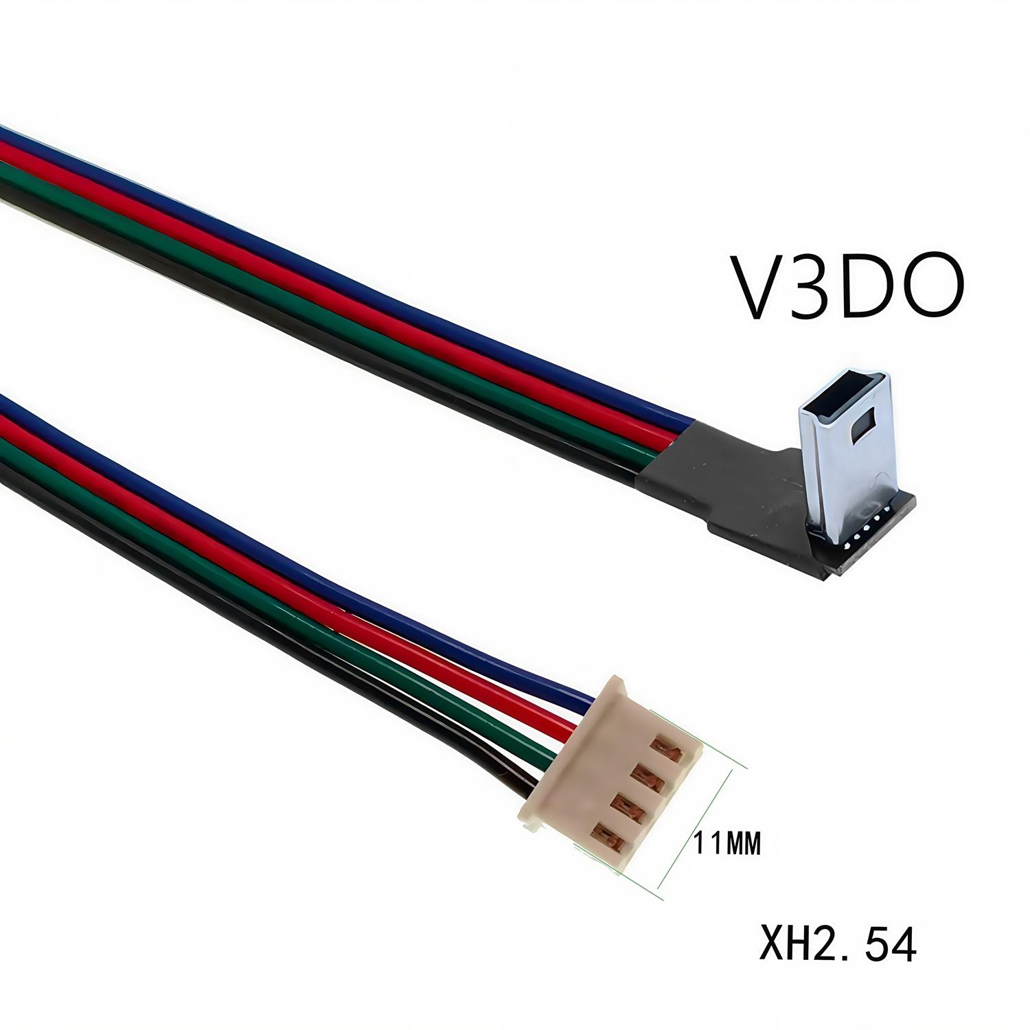 

4-core power cable, USB male and female connector to XH2.54-4P, micro mini usb type-c terminal adapter, 1 unit 30CM