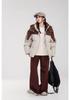 Girls' Fashionable Patchwork Hooded Down Jacket - Thick, Loose Winter Coat