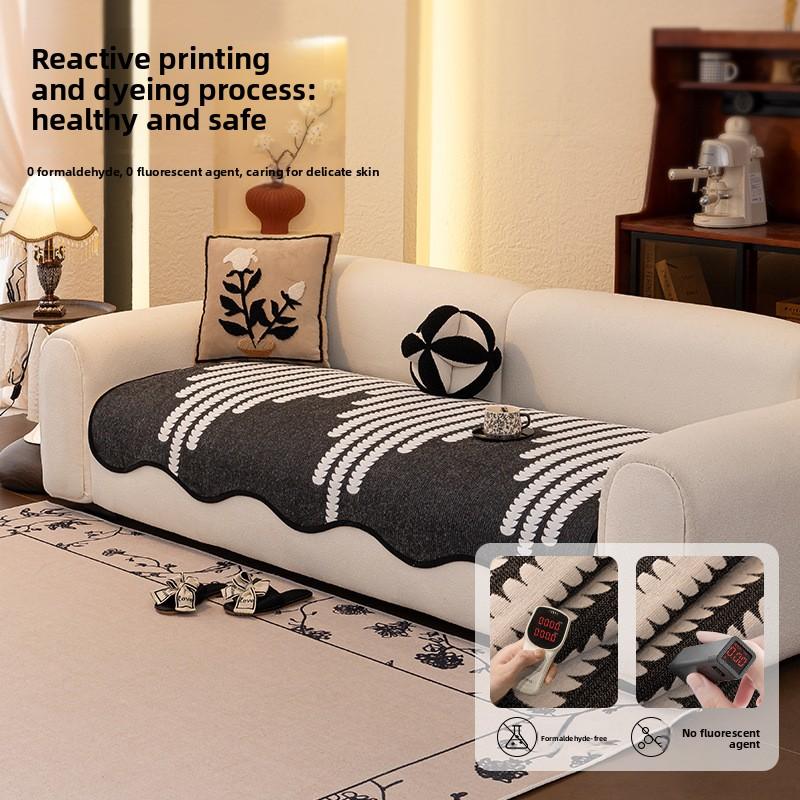 Wave Edge Special-Shaped Sofa Cushion, Modern Simple Wind Sofa Cushion, Universal In All Seasons, One-Piece Non-Slip Sofa Cover