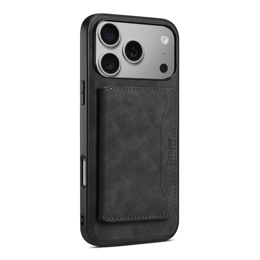 Denior applies to iPhone17Pro magnetic suction Apple 16 leather case insert card magsafe separation 15 mobile phone case 14
