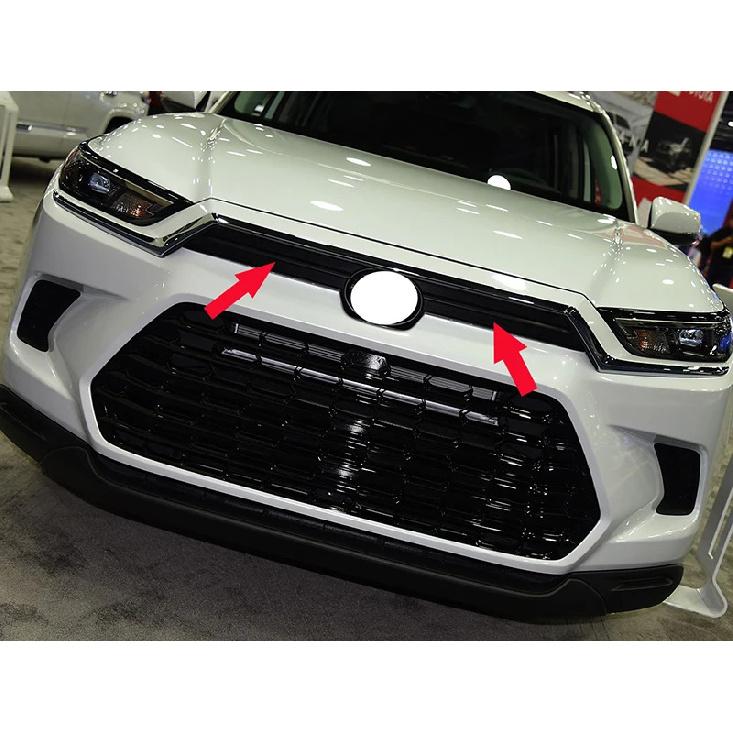 For Toyota Grand Highlander 2024 2025 2026 ABS Chrome Front Grille Accent Cover Up Mesh Trim Molding Styling Bezel Garnish