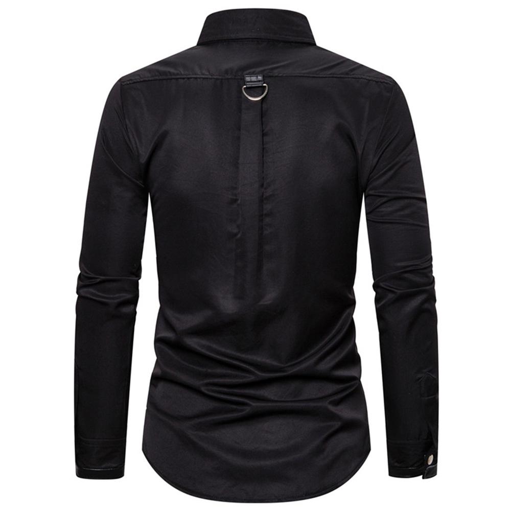 2020 New Men's Shirt Gothic Style Rivet Casual Long Sleeve Shirt Men's Costume
