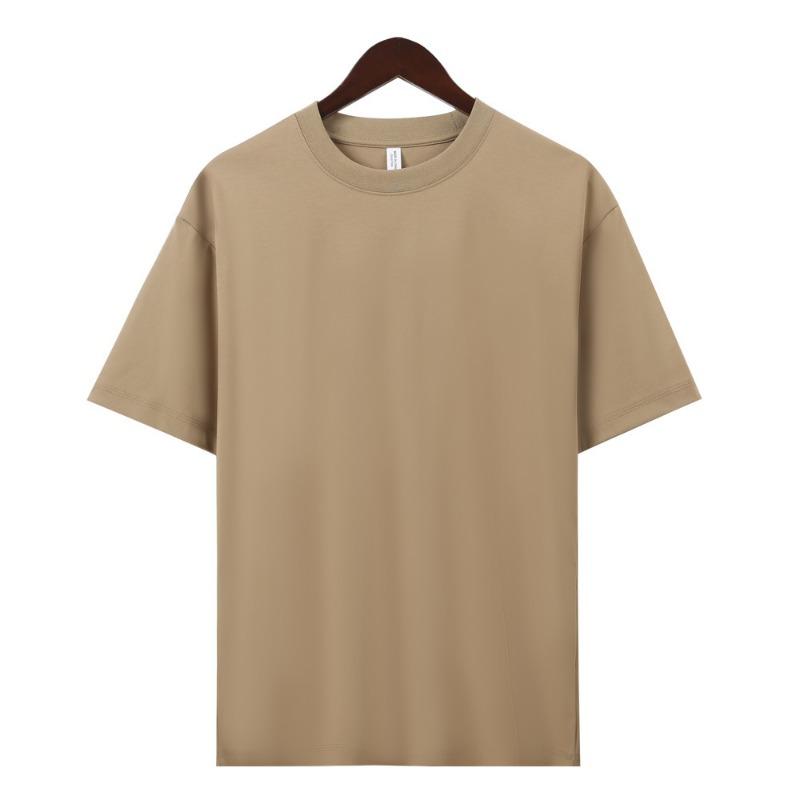 Men's Premium Cotton Crew Neck T-Shirt - Smooth Water-Light Finish Casual Short Sleeve Top