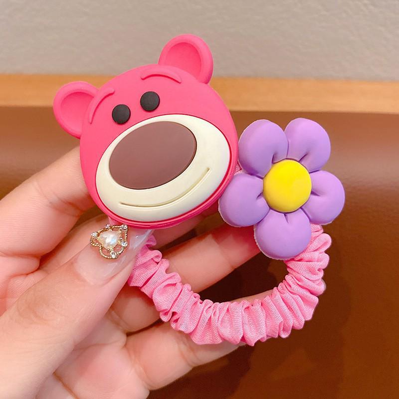 Children's Colorful Cartoon Hair Ties - Cute Strawberry & Bear Designs | Gentle on Hair