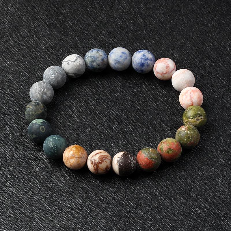 Universe Galaxy Eight Planets Bracelets Solar System Guardian Star Natural Stone Beads Bangles for Women Jewelry Drop Shipping