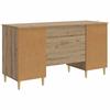 Artisan Oak Desk Particleboard Top with Eucalyptus Legs 142.5 x 50 x 75 cm