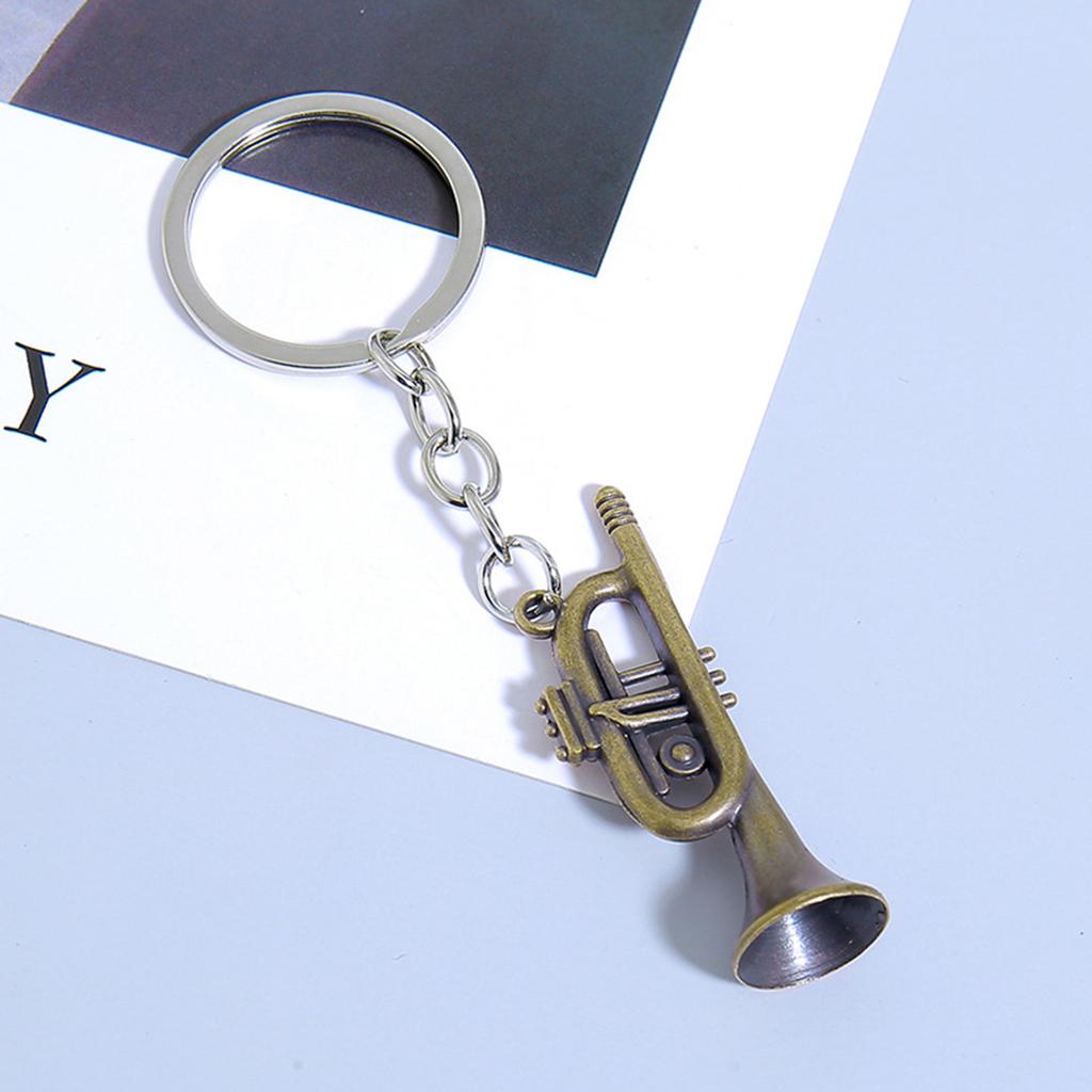 Elegant Miniature Saxophone Keychain Retro Style Metal Construction Keyring Bag Pendant Perfect Gift For Enthusiasts