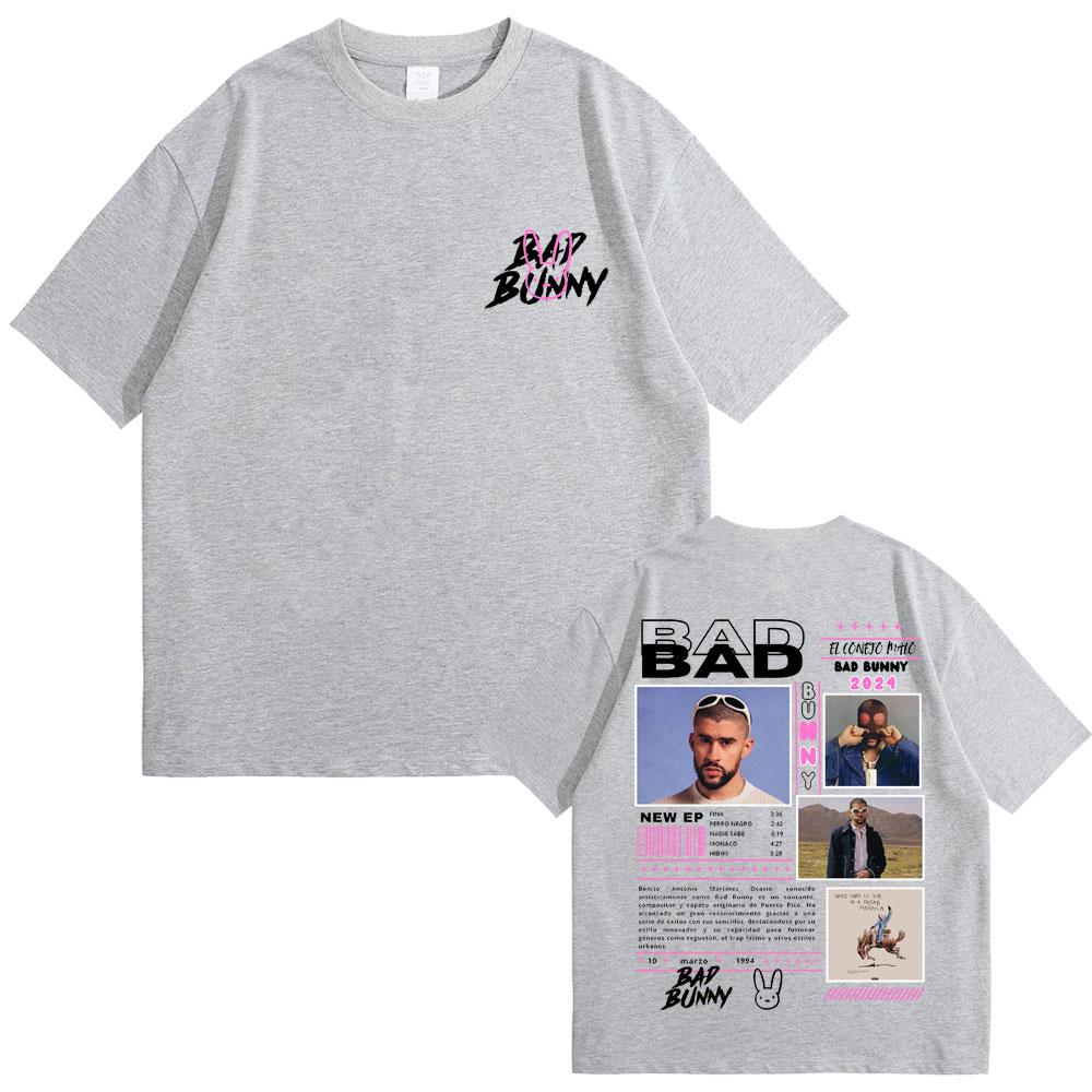 Rapper Bad Bunny Nadie Sabe Lo Que Va A Pasar Manana Music Album Graphic T-shirts Men Women Hip Hop Vintage Oversized T Shirts
