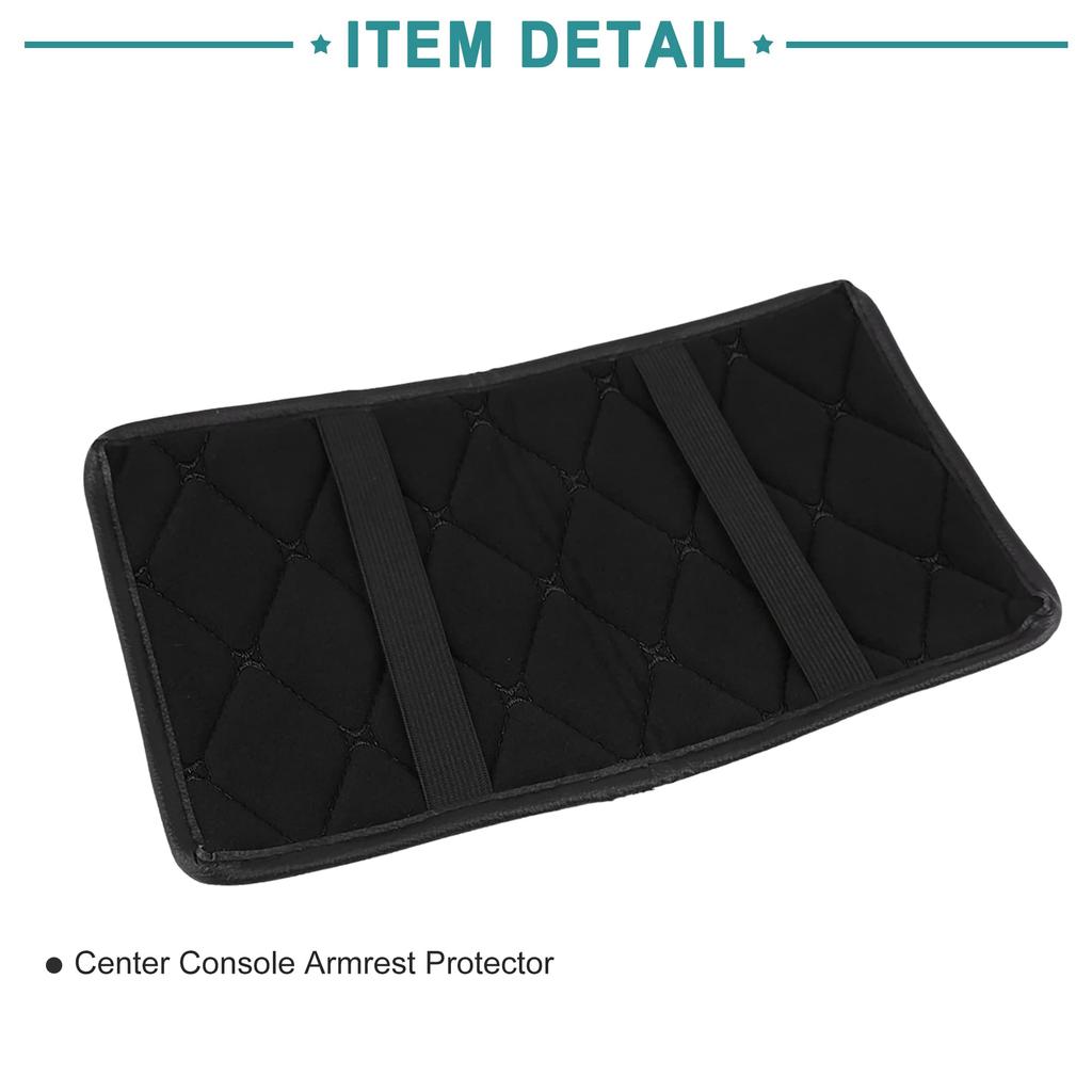 ACROPIX Center Console Lid Auto Armrest Cover U Leather Pad Mat Universal Black 1 Pc