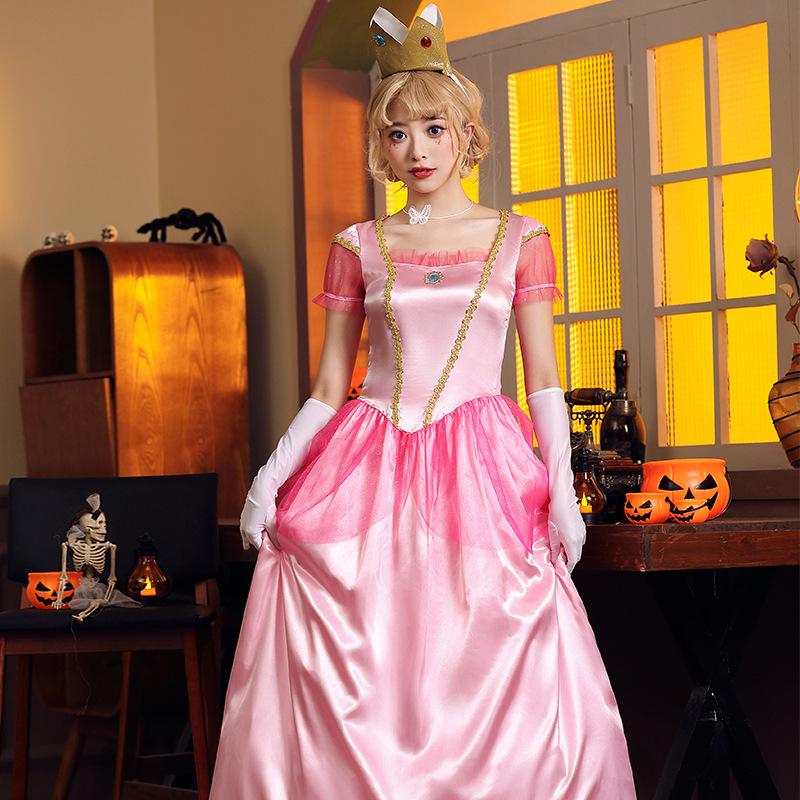 Fairy Tale Princess Character Cosplay Halloween Costume for Stage & Party Large розовый