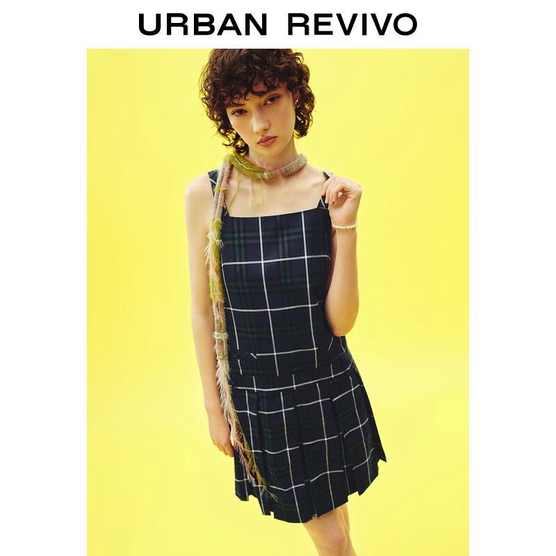 UR Women's 2024 Summer Retro Plaid A-Line Dress