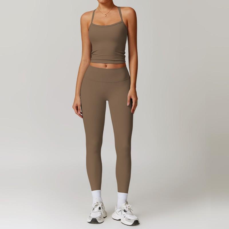 Womens Quick Dry Stretchy Yoga Set Workout Running Sport Outfit