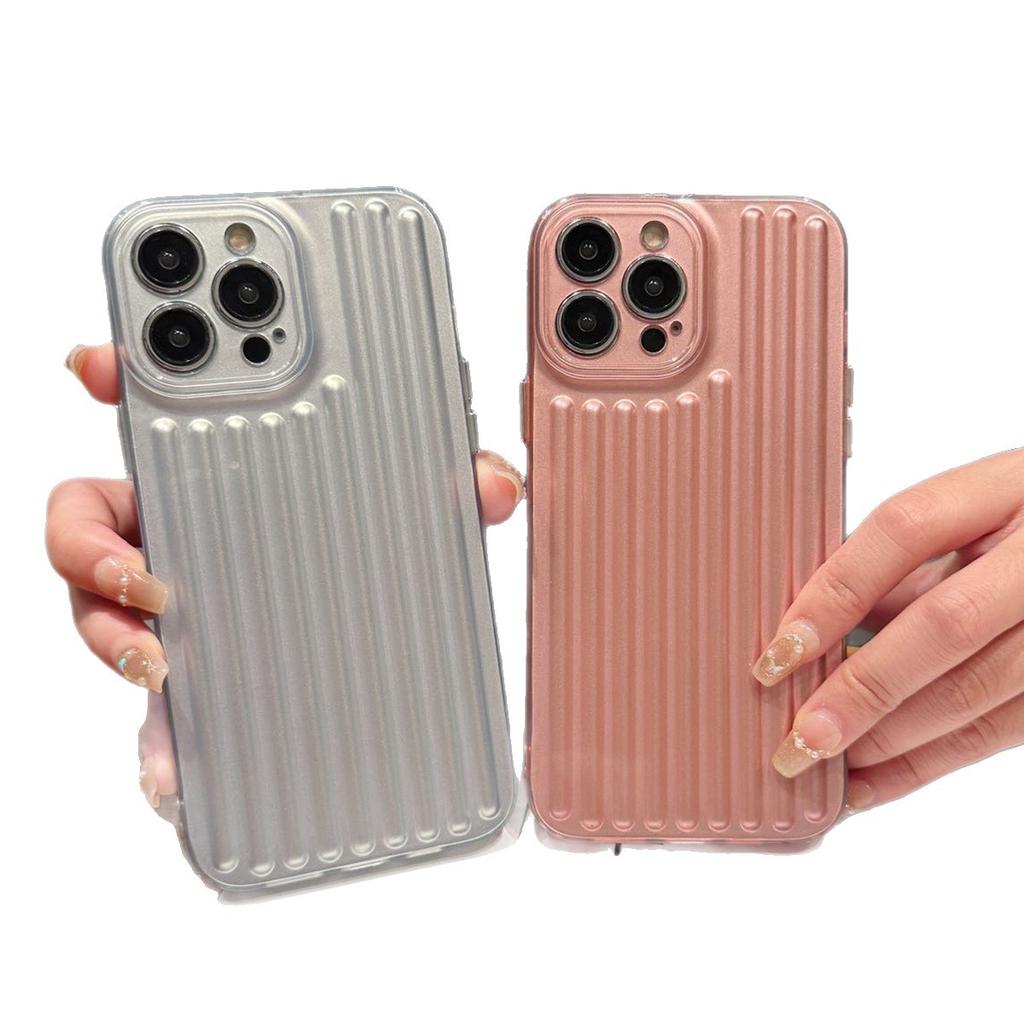 New Vertical Pattern Light Column Mobile Phone Case Women's Air Bag Anti-fall Mobile Phone Case for Apple 15pro Simple and High-end