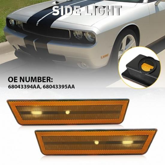 Front Bumper Reflector Side Light Marker Assembly For 2008-2014 Dodge Challenger