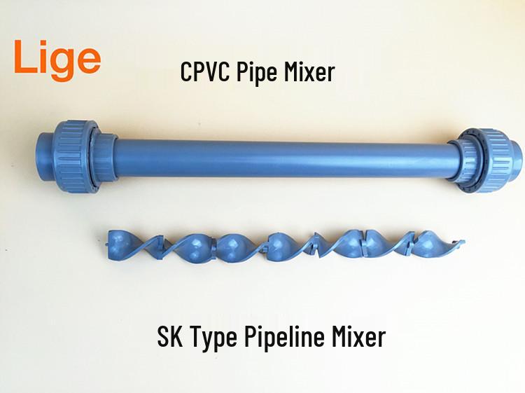 CPVC SK Type Static Gas-Liquid Mixer Standard Lige Size