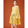 DIMANAF 2026  New Summer Women Long Basic Knitted Dress Sleeve  Fashion Lace Dresses Casual Loose