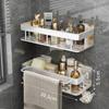 Bathroom Shelf No-drill Wall Mount Corner Shelves Shampoo Towel Holder Kitchen Storage Rack  Alumimum Bathroom Accessories