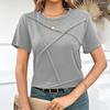 Frühlings- und Sommer-Unifarbenes Lässiges Kurzarm-T-Shirt Pullover-Oberteil, Modische Damenbekleidung