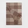 RECLOW ANYONE CHECK wool 100% BEIGE BROWN MUFFLER