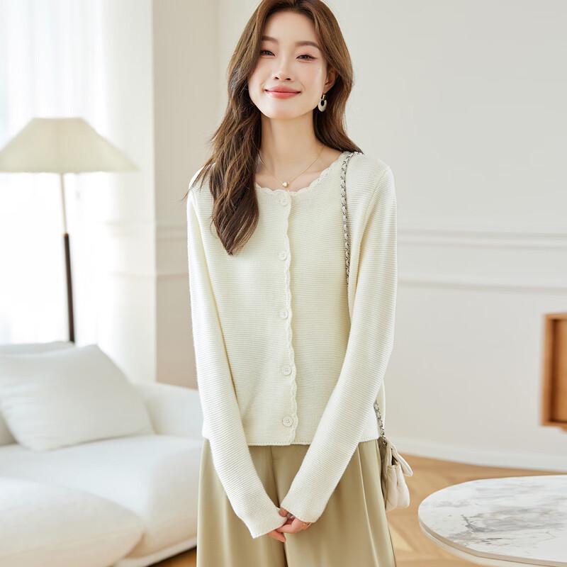 

Srcr Women s Thin Fine Wool Cardigan L