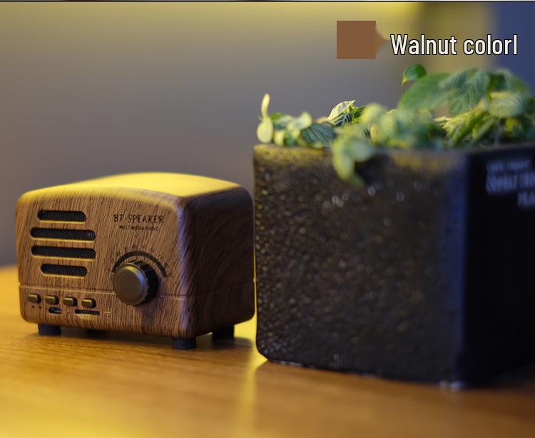 Mini Retro Bluetooth Speaker - Portable, Creative Gift with Radio & Card Insert for Mobile & Computer Use