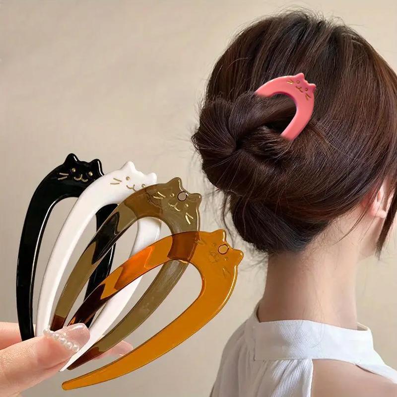 1PC Cat Pattern Convenient Hair Styling Products Head Accessory Hairpin Cute Hair Accessories Clothing Accessories Multi-Color