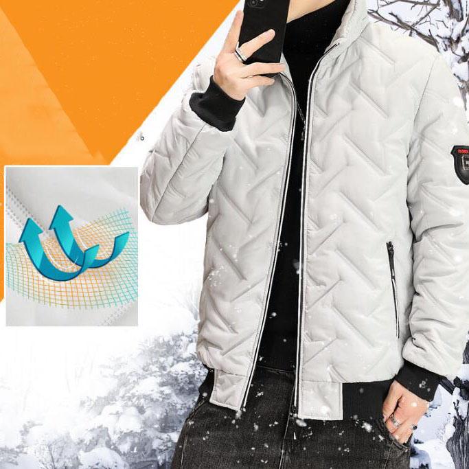 Lässige Herbst-Winterjacke Herren Bomberjacke Mode Streetwear Wattierte Jacke Slim Fit Mantel