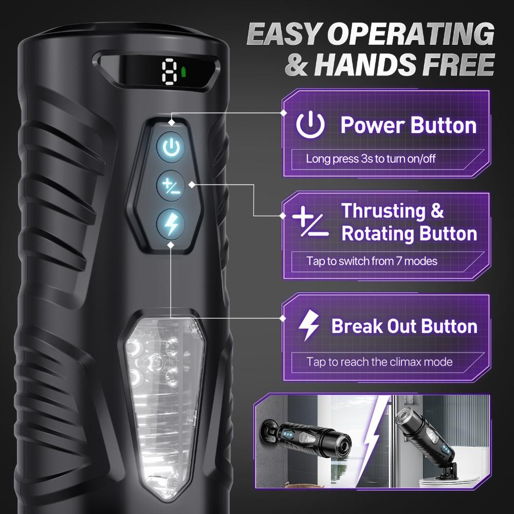 Automatic Male Masturbator Telescopic Rotating Mastubator Cup Glans Stimulator Penis Pump Adult Sex Machine for Men Erotic Goods