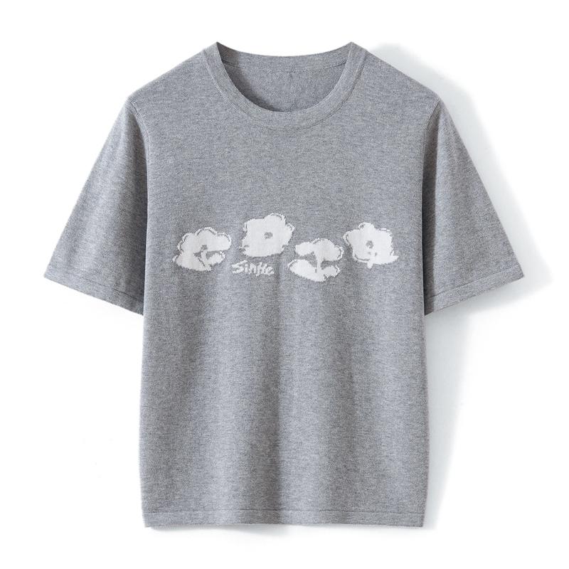 

Summer Women s 100% Cotton T-shirt Basic Knitted Short Sleeve Loose Top Fashion Bottom Hot Selling Casual Wear M