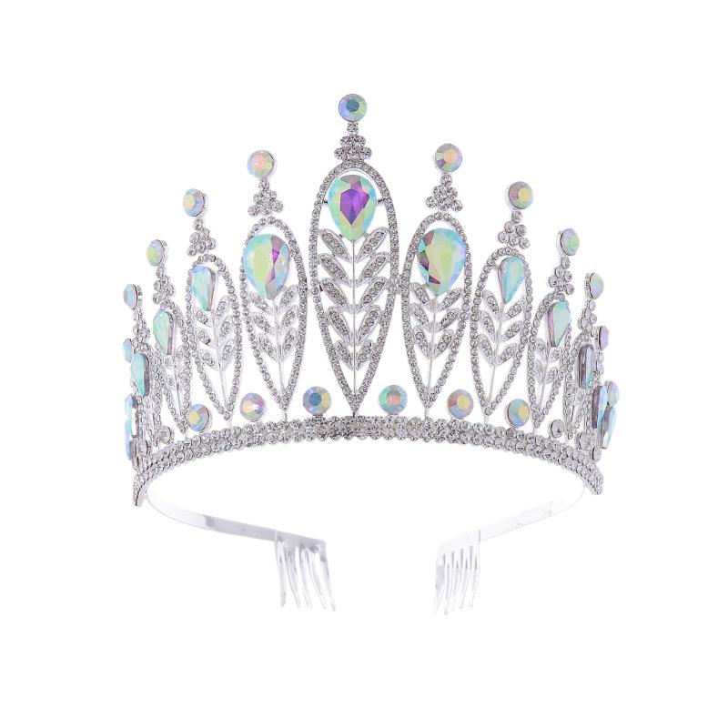 

Большая корона невесты сплав стразы цвет AB гребень для волос корона повязка на голову свадебное платье головной убор для волос новый
